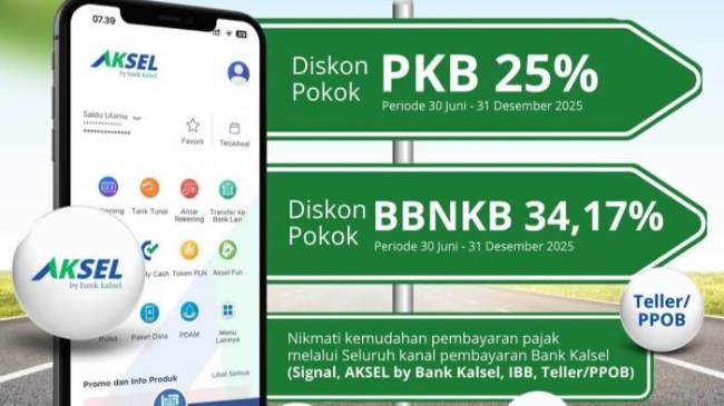 BAYAR PAJAK - Lebih mudah bayar pajak kendaraan bermotor melalui beberapa kanal di Bank Kalsel.(Foto Ist Bank Kalsel )