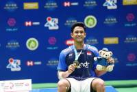 Pebulu tangkis tunggal putra Indonesia Alwi Farhan mengamankan gelar turnamen BWF Super 300 Macau Open 2025, sekaligus menjadi gelar perdananya tahun ini di Macau East Asian Games Dome, Minggu (3/8/2025). (instagram: @badminton.ina)