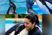 Tangkapan layar pelatih lumba-lumba Jessica Radcliffe. (FOTO: Istimewa)