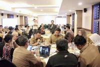Badan Nasional Penanggulangan Bencana (BNPB) RI dan The Deutsche Gesellschaft für Internationale Zusammenarbeit (GIZ) Jerman menggelar Focus Group Discussion (FGD) Baseline Study Data dan Informasi terkait kebencanaan di Banjarbaru, Kalimantan Selatan, Selasa (30/9/2025). (SI/MC Kalsel)
