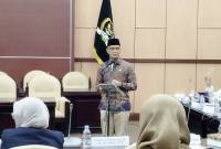 Wakil Ketua Komisi I DPR RI Sukamta saat menjadi pembicara dalam acara peluncuran sebuah buku di kompleks parlemen, Jakarta, Kamis (11/9/2025). (ANTARA/Bagus A Rizaldi)