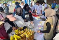 Program GPM (Gerakan Pangan Murah) yang digelar Ditreskrimsus Polda Kalsel, di Halaman Masjid Sabilal Muhtadin Banjarmasin, Minggu (21/9/2025) (SuarIndonesia/ZI)