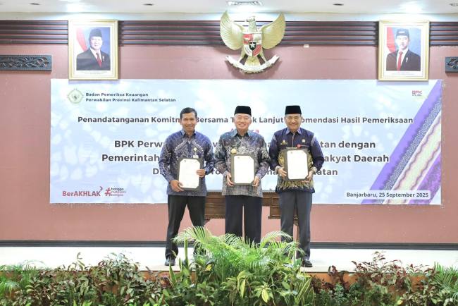 Komitmen bersama untuk menindaklanjuti rekomendasi hasil pemeriksaan Badan Pemeriksa Keuangan (BPK) RI.

Berlangsung di Banjarbaru, Kamis (25/9/2025) (SuarIndonesia/Ist)