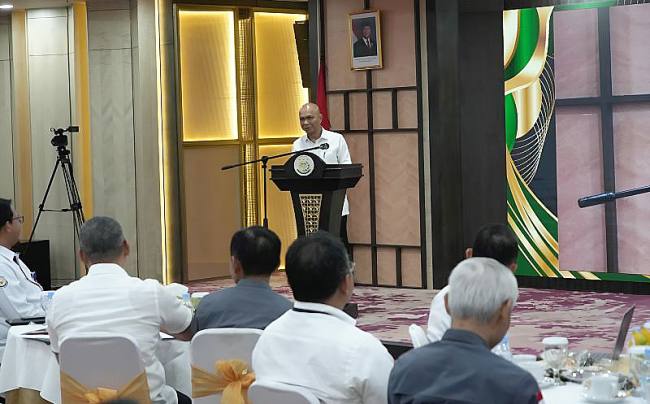 Jaksa Agung Muda Bidang Intelijen (Jamintel) Kejaksaan Agung Reda Manthovani berbicara di Gedung Utama Kejaksaan Agung, Jakarta, Rabu (29/10/2025). (SI/ANTARA/DOK Kejagung)