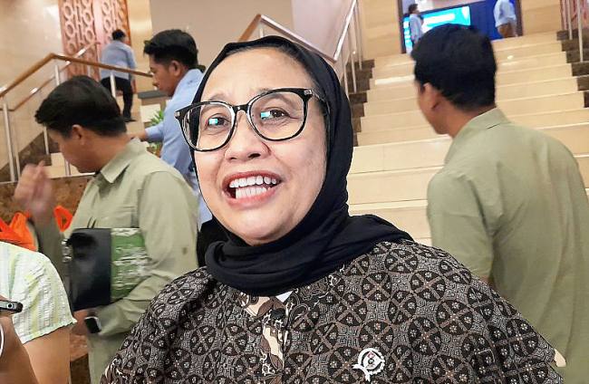 Wakil Kepala BGN, Nanik S Deyang ditemui usai acara satu tahun capaian Kementerian Koordinator Bidang Pangan di Jakarta, Selasa (21/10/2025). (ANTARA/Lintang B Prameswari)
