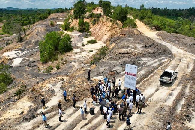 Satgas menemukan ribuan hektare lahan bekas tambang batu bara diduga ilegal di kawasan IKN. (Humas OIKN)
