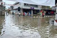 Kondisi banjir di salah satu titik di Samarinda, Rabu (22/10/2025). (ANTARA/A Rifandi)
