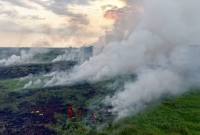 Tim Tenaga Kebencanaan (TKB) BPBD Kalsel menangani kebakaran hutan dan lahan (karhutla) di Kelurahan Palam, Cempaka, Banjarbaru, Kalimantan Selatan, Senin (28/7/2025). (SI/Dok BPBD Kalsel)
