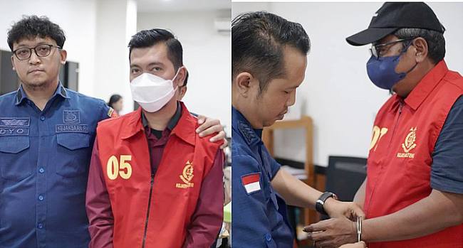 Kejati Kalteng menangkap dua tersangka korupsi pengadaan internet Rp 1,5 miliar di Seruyan. (Foto: Dok Kejati Jateng)