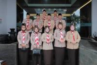 Ketua Kwarda Pramuka Kalsel foto bersama dengan jajaran pramuka Tabalong. Foto : MC Kalsel