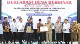 Deklarasi Desa Bersinar dan Peningkatan Kapasitas Anggota BPD se-Kalimantan Selatan, bertempat di Gedung Serbaguna Desa Indrasari, Martapura, Senin (3/11/2025) (SuarIndonesia/Ist)