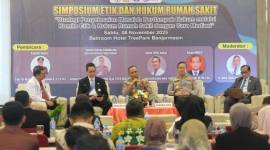 Simposium berlangsung di salah satu hotel di Banjarmasin, Sabtu (8/11/2025) terkait bagaimana memediasi permasalahan-permasalahan di bidang etik agar mengedepankan upaya-upaya yang sifatnya Restorative justice atau mediasi dan konsultasi.. (SuarIndonesia/Ist)