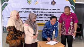 Kerja sama ini dikukuhkan pada acara Penutupan Pekan Mahasiswa Penting (Peduli Stunting) di Sekolah Siaga Kependudukan, beberapa waktu lalu, Kamis (20/11/2025) (SuarIndonesia/Adv)