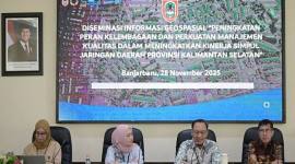 Badan Perencanaan Pembangunan Daerah (Bappeda) Provinsi Kalimantan Selatan melakukan Diseminasi Informasi Geospasial, sebagai salah satu upaya untuk memperkuat manajemen kualitas dalam meningkatkan kinerja simpul jaringan daerah setempat di Banjarbaru, beberapa waktu lalu. (Foto: Dok Pemprov Kalsel)
