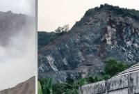 Suasana saat gunung longsor yang menjadi lokasi tambang galian C di Gunung Batu Awang Bangkal, Desa Awang Bangkal, Kecamatan Karang Intan, Kabupaten Banjar, Kalimantan Selatan, Selasa (4/11/2025). Foto Kanan: Suasana pasca kejadian gunung, Rabu (5/11/2025). (ANTARA/Dokpri/Yose Rizal)