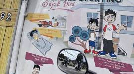 Mural sadar stunting. (Foto: Dok Antara Foto)
