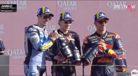 Podium Juara MotoGP Portugal 2025. (Screenshot: youtube @SPOTVNOW)