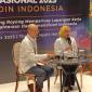 Wakil Menteri Koperasi (Wamenkop) Farida Farichah (kanan) dalam Rapat Pimpinan Nasional (Rapimnas) Kamar Dagang dan Industri Indonesia (Kadin) 2025 di Jakarta, Senin (1/12/2025). (ANTARA/Aria Ananda)

