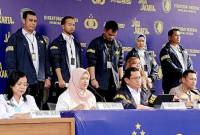 Perwakilan Kementerian Perlindungan Perempuan dan Anak (KemenPPA), Atwirlany Ritonga (kedua dari kiri) saat konferensi pers di Jakarta, Rabu (17/12/2025). (ANTARA/Ilham Kausar)