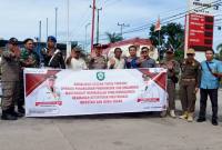 Satgas Anti Premanisme dan Ormas Bermasalah Kotim laksanakan sosialisasi ke SPBU di wilayah Kota Sampit, Rabu (17/12/2025). (Foto: Diskominfo Kotim)