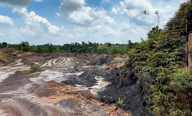 Salah satu lokasi aktivitas ilegal yang ditemukan di kawasan delineasi IKN (Foto: Dok Humas OIKN)

