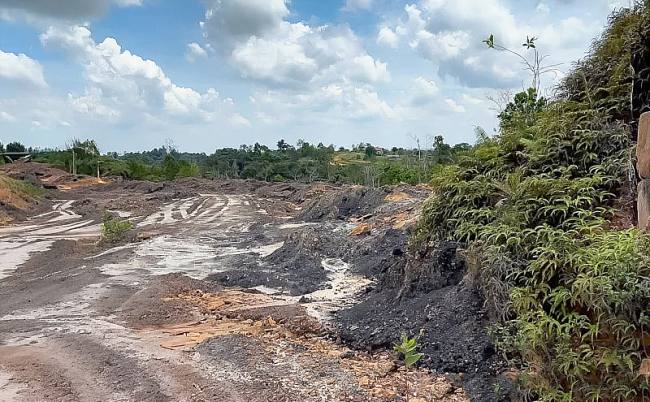 Salah satu lokasi aktivitas ilegal yang merusak lingkungan di wilayah IKN (Foto: Dok Humas OIKN)