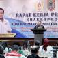 Sekretaris Daerah Provinsi Kalsel Muhammad Syarifuddin memberikan sambutan pada Rapat Kerja Provinsi (Rakerprov) Komite Olahraga Nasional Indonesia (KONI) Kalsel 2025 di Banjarmasin, Kalimantan Selatan, Senin (22/12/2025). (Foto: Istimewa)