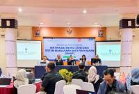 EVALUASI- Bank Kalsel lakukan kegiatan Surveillance Sertifikasi SNI ISO 37001:2016 Sistem Manajemen Anti Penyuapan (SMAP). (Foto:HumasBank Kalsel)