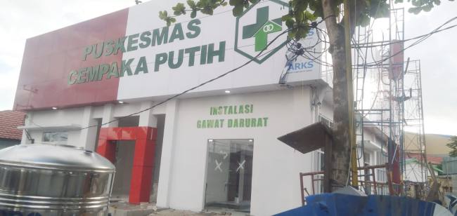 Proyek pembangunan Puskesmas Campaka Purtih di Kelurahan Kuripan Banjarmasin Timur, termegah dan modern ini rampung dibangun. (SuarIndonesia/ZI)