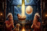 Ilustrasi lahirnya Jauwiru dan Suri Lemlay. (Foto: detik.com/Gemini AI)