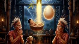 Ilustrasi lahirnya Jauwiru dan Suri Lemlay. (Foto: detik.com/Gemini AI)