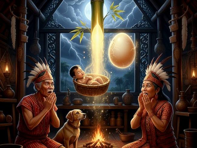 Ilustrasi lahirnya Jauwiru dan Suri Lemlay. (Foto: detik.com/Gemini AI)