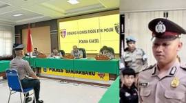 Bripda Muhammad Seili saat mengikuti Sidang Komisi Kode Etik Polri (KKEP) di Polres Banjarbaru, Senin (29/12/2025). (Foto: detikKalimantan/Antara)