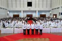 Menko Polkam Djamari Chaniago (tengah) saat menghadiri kegiatan BSSN Executive Town Hall 2026 di Depok, Jawa Barat, Senin (19/1/2026) (Foto: Dok Humas Menko Polkam)