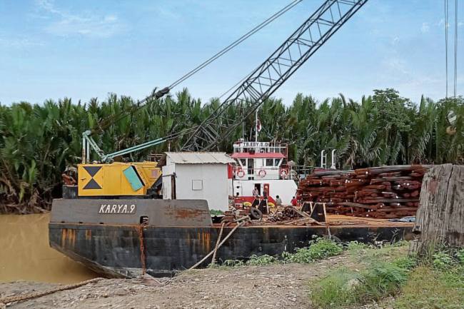 
Pembongkaran material untuk pembangunan IKN di pelabuhan rakyat Desa Bumi Harapan, Kecamatan Sepaku, Kabupaten Penajam Paser Utara, Provinsi Kalimantan Timur. (Foto: Dok Antara/Nyaman BP)