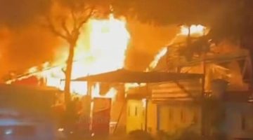 LUDES TERBAKAR Rumah Jaga dan Kantin SMAN 7 Banjarmasin