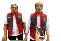 Direktur Reskrimum Polda Kalsel Kombes Pol Frido Situmorang (kanan) dan Wadir Reskrimum, AKBP Diaz Sasongko.
