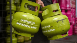 Foto Ilustrasi gas LPG 3 kilogram subsidi. (Foto: Dokumen Antara)