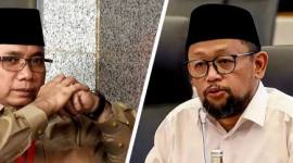 Mantan Menteri Agama Yaqut Cholil Qoumas (kiri) dan Ishfah Abidal Aziz alias Gus Alex ditetapkan KPK jadi tersangka kasus dugaan korupsi kouta haji. (Foto: Istimewa)