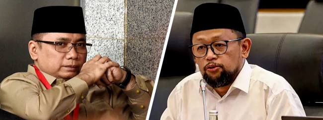 Mantan Menteri Agama Yaqut Cholil Qoumas (kiri) dan Ishfah Abidal Aziz alias Gus Alex ditetapkan KPK jadi tersangka kasus dugaan korupsi kouta haji. (Foto: Istimewa)