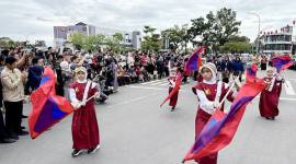 Pemprov Kalteng menggelar Pawai Tarhib sambut Ramadan 1447 Hijriah di Palangka Raya, Kamis (12/2/2026). (Foto: Antara/M Arif Hidayat)