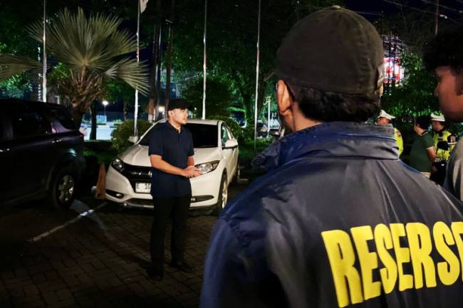 Kasat Reskrim Polresta Banjarmasin Kompol Eru Alsepa memimpin apel patroli macan guna menjaga Kamtibmas selama Ramadhan di Banjarmasin, Jumat (20/2/2026).(Foto: Dok Satreskrim Polresta Banjarmasin)