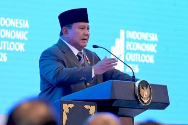 Presiden Prabowo Subianto menghadiri Indonesia Economic Outlook 2026 di Jakarta, Jumat (13/2/2026). (Foto: Dok Sekretariat Presiden)