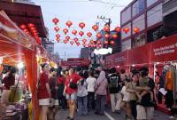 Suasana Festival Cap Go Meh di Kota Makassar, Sabtu (28/2/2028). (Antara/Maisyarah Djamade)