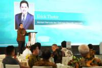 Menteri Pemuda dan Olahraga Erick Thohir memberikan sambutan dalam acara Ciputra Golfpreneur Award 2026 yang digelar Ciputra Golfpreneur Foundation (CGF) di Jakarta, Kamis (12/3/2026). (Humas Kemenpora RI)