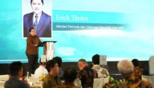 Menteri Pemuda dan Olahraga Erick Thohir memberikan sambutan dalam acara Ciputra Golfpreneur Award 2026 yang digelar Ciputra Golfpreneur Foundation (CGF) di Jakarta, Kamis (12/3/2026). (Humas Kemenpora RI)