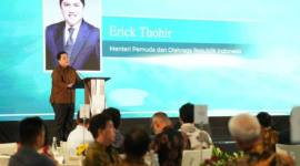 Menteri Pemuda dan Olahraga Erick Thohir memberikan sambutan dalam acara Ciputra Golfpreneur Award 2026 yang digelar Ciputra Golfpreneur Foundation (CGF) di Jakarta, Kamis (12/3/2026). (Humas Kemenpora RI)