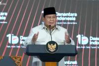 Presiden Prabowo Subianto saat menghadiri Tasyakuran HUT Ke-1 Danantara di Jakarta, Rabu (11/3/2026) malam. (Sekretariat Presiden)