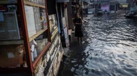Foto Ilustrasi banjir pesisir. (Foto: Antara Foto/Bayu Pratama S)