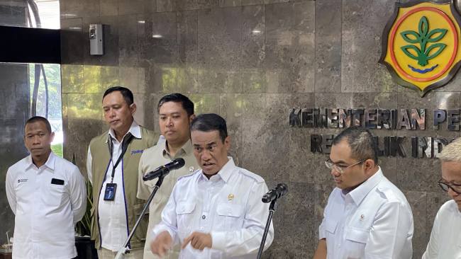 Menteri Pertanian (Mentan) Andi Amran Sulaiman di Kantor Kementerian Pertanian, Senin, (30/3/2026). (Foto: Istimewa)